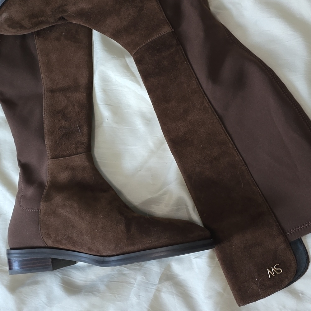 Stuart Weiztman Brown Suede Knee-High Boots - Picture 3 of 9